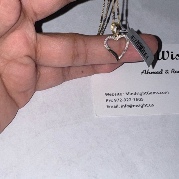 14K Gold Vermeil Diamond Heart Pendant | Genuine SI Diamond Gift For Women - Picture 6 of 6